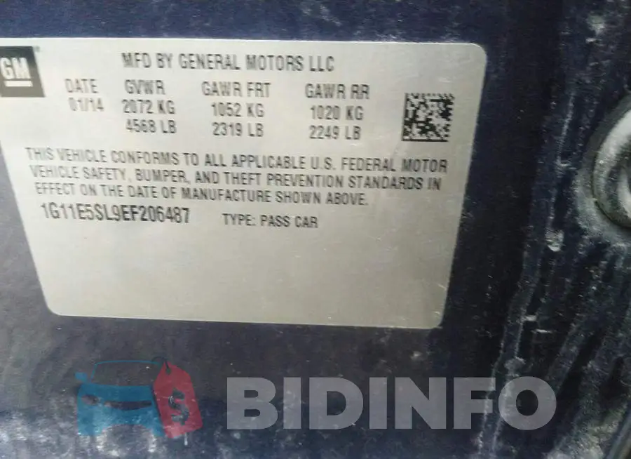 1G11E5SL9EF206487 Photo# 9