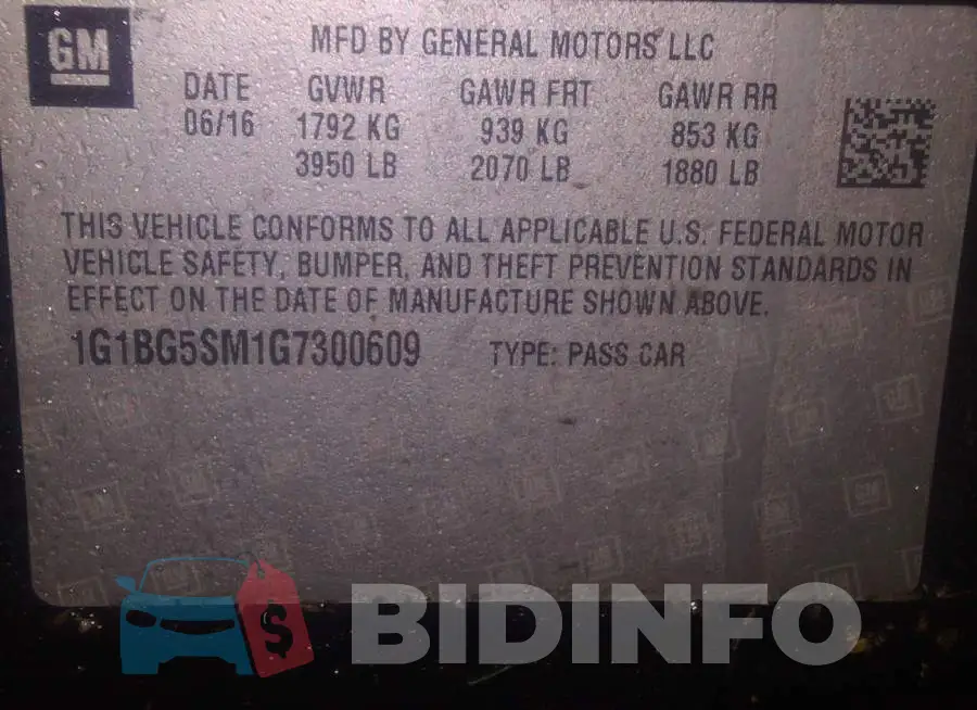 1G1BG5SM1G7300609 Photo# 9