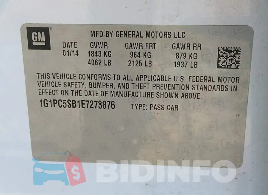 1G1PC5SB1E7273876 Photo# 9