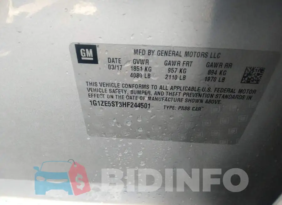 1G1ZE5ST3HF244501 Photo# 9