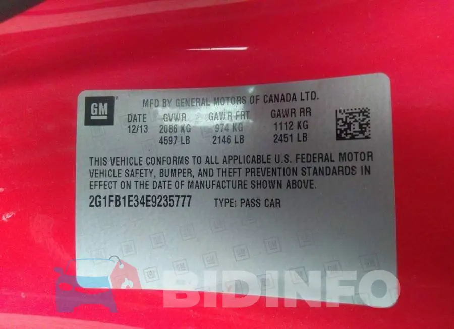 2G1FB1E34E9235777 Photo# 9