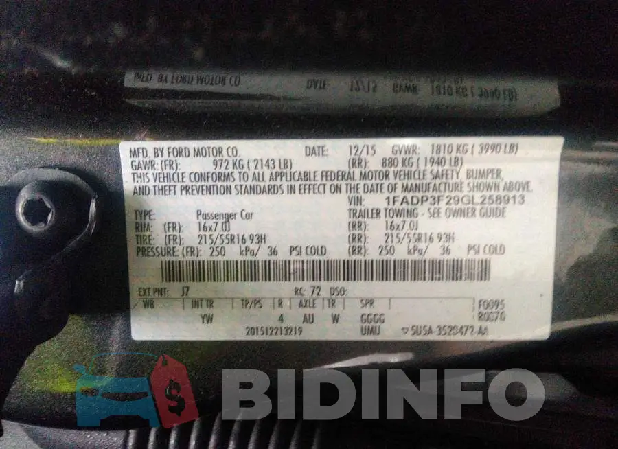 1FADP3F29GL258913 Photo# 9