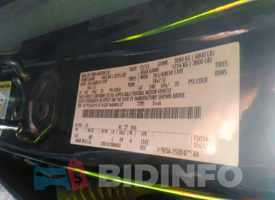 1FTEW1CFXGFA68937 Photo# 9