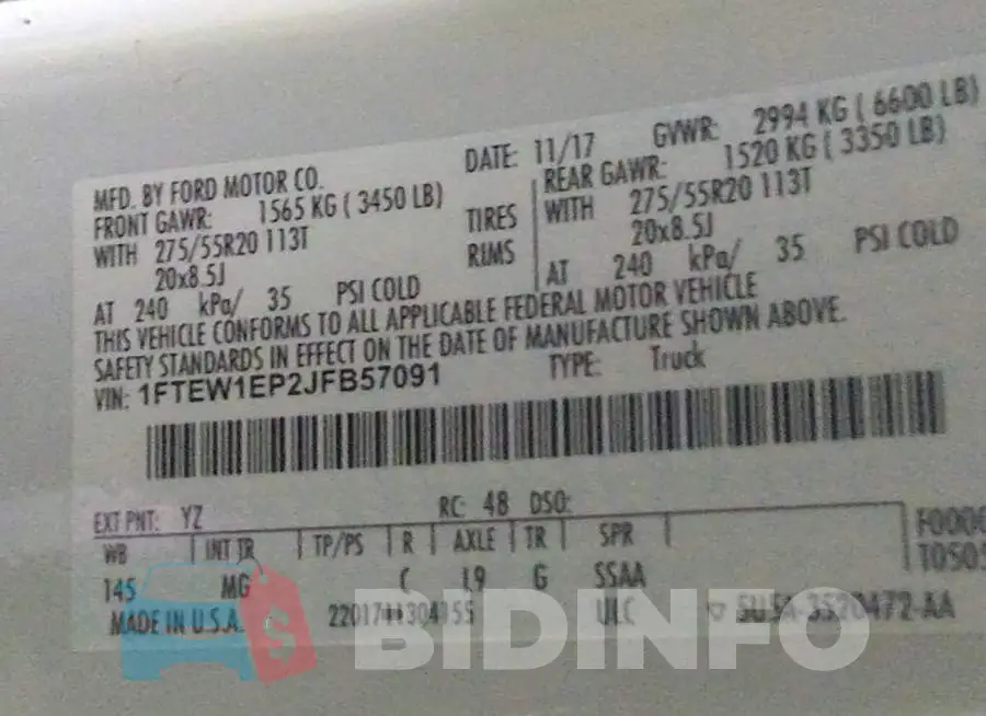 1FTEW1EP2JFB57091 Photo# 9