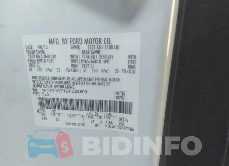 1FTFX1CF1DFD25609 Photo# 9