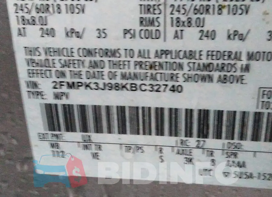 2FMPK3J98KBC32740 Photo# 9
