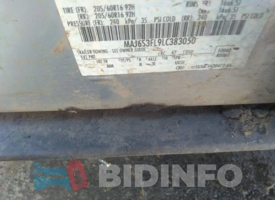 MAJ6S3FL9LC383050 Photo# 9