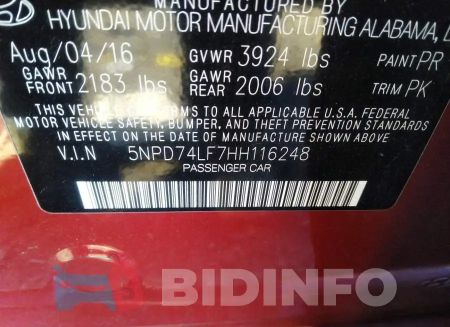 5NPD74LF7HH116248 Photo# 9