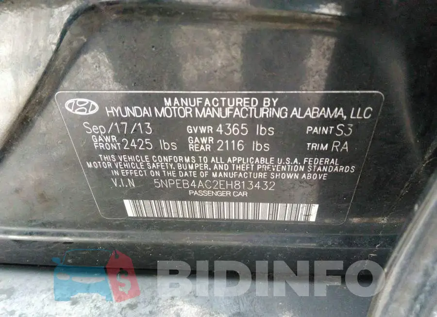 5NPEB4AC2EH813432 Photo# 9