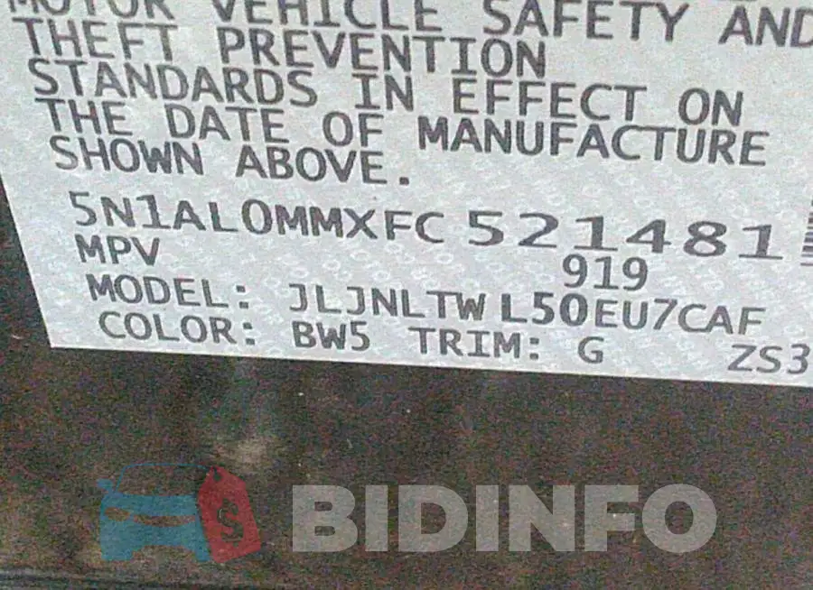 5N1AL0MMXFC521481 Photo# 9