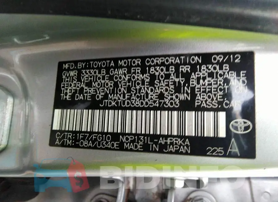 JTDKTUD38DD547303 Photo# 9