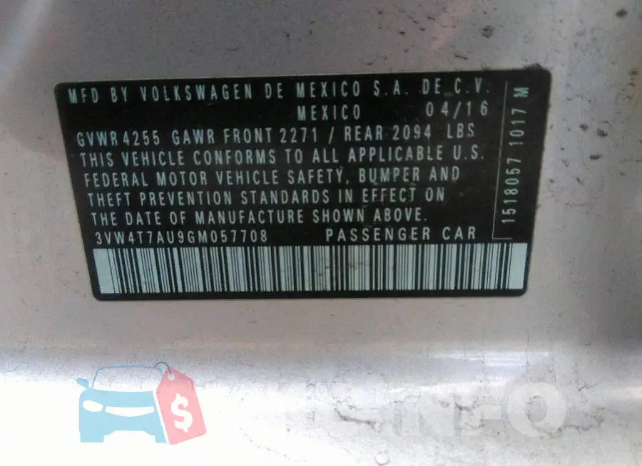 3VW4T7AU9GM057708 Photo# 9