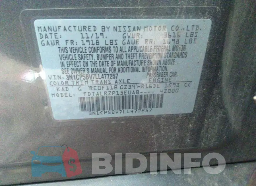 3N1CP5BV7LL477257 Photo# 9