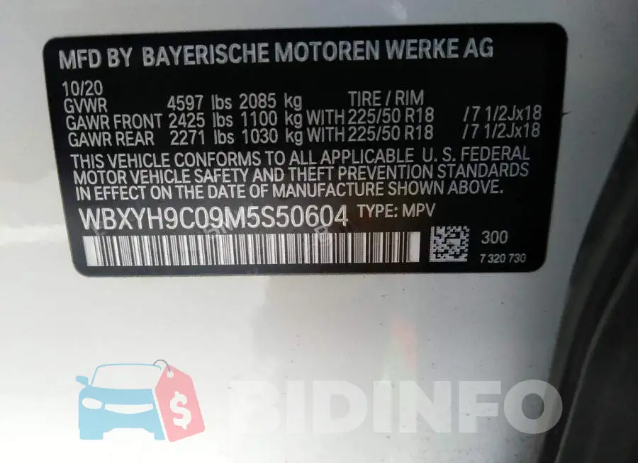 WBXYH9C09M5S50604 Photo# 9