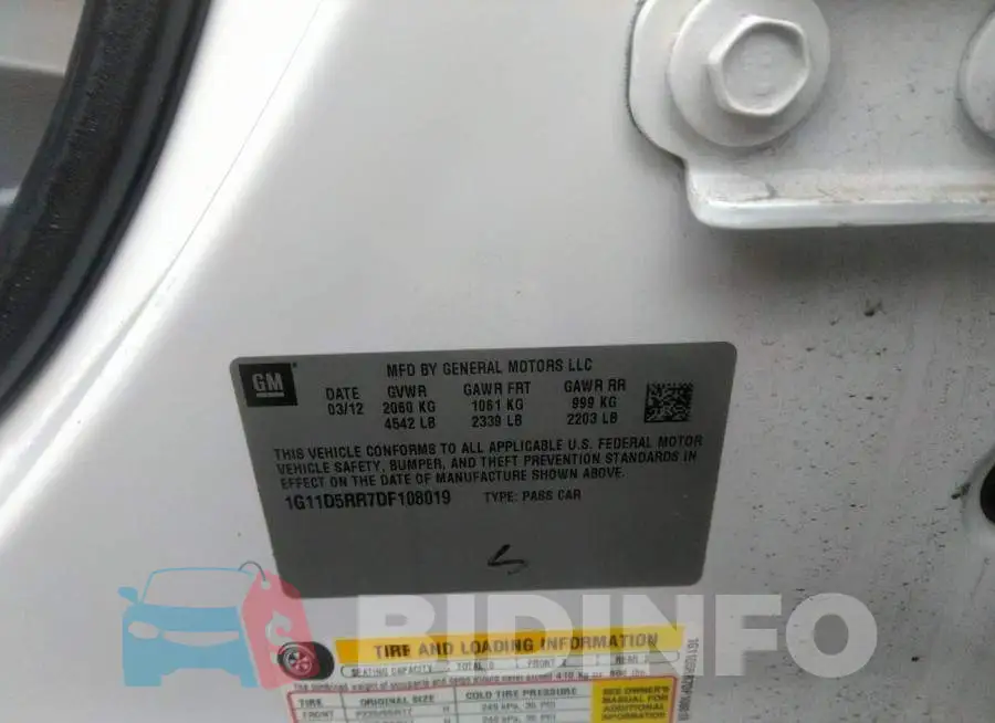 1G11D5RR7DF108019 Photo# 9