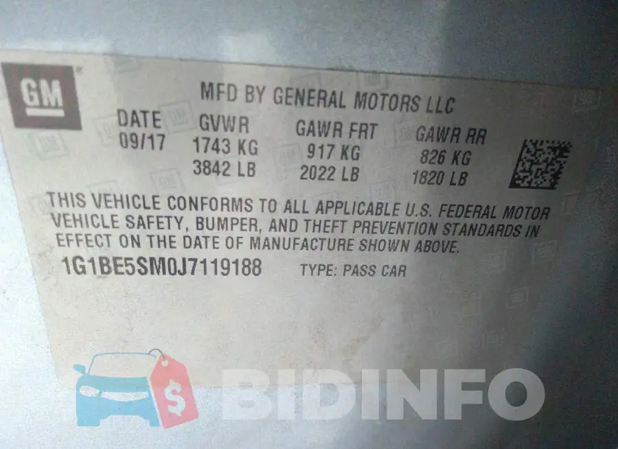 1G1BE5SM0J7119188 Photo# 9