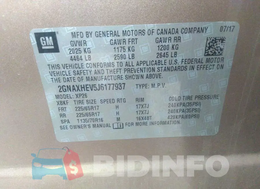 2GNAXHEV5J6177937 Photo# 9