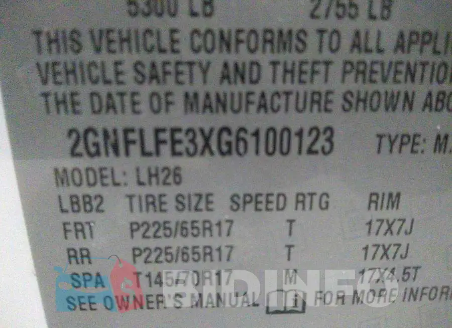 2GNFLFE3XG6100123 Photo# 9