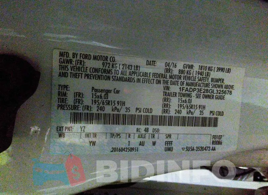 1FADP3E28GL325678 Photo# 9