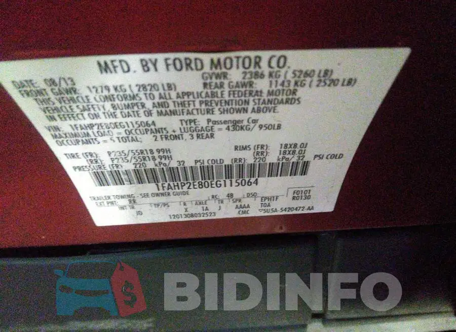 1FAHP2E80EG115064 Photo# 9