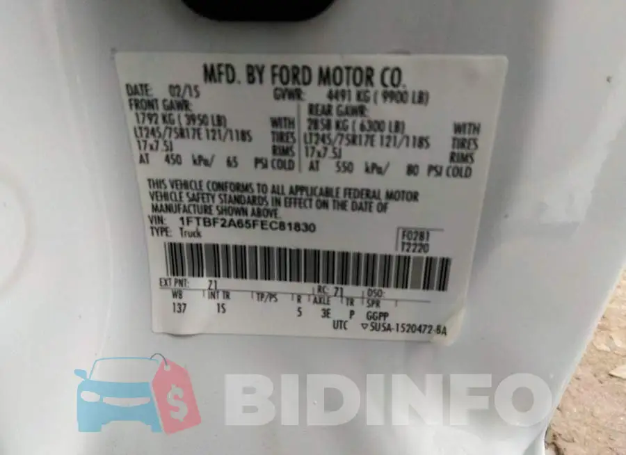 1FTBF2A65FEC81830 Photo# 9