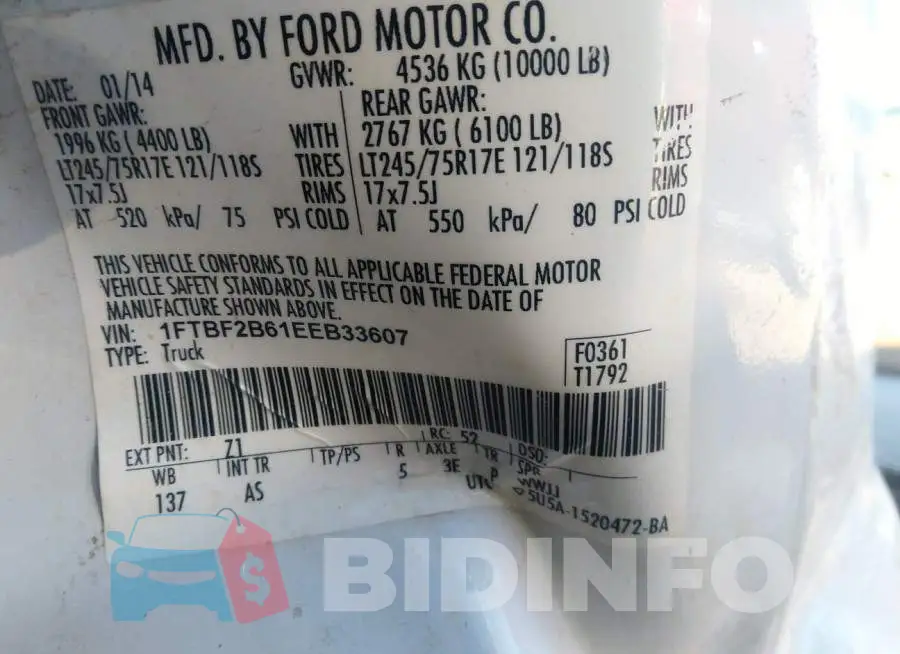 1FTBF2B61EEB33607 Photo# 9