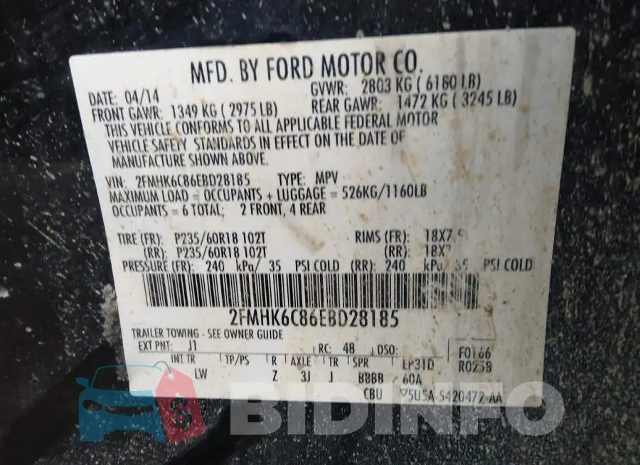 2FMHK6C86EBD28185 Photo# 9