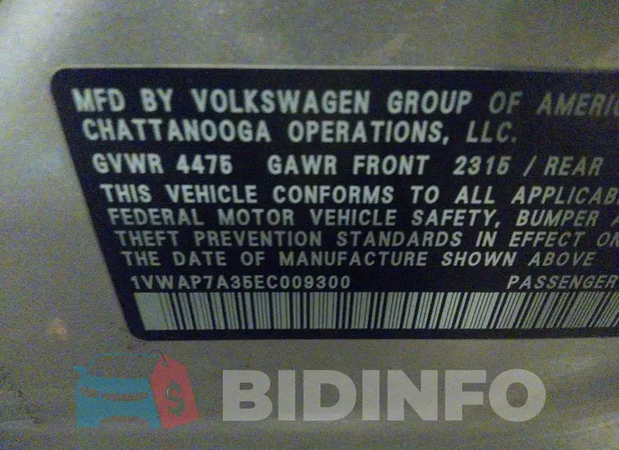 1VWAP7A35EC009300 Photo# 9