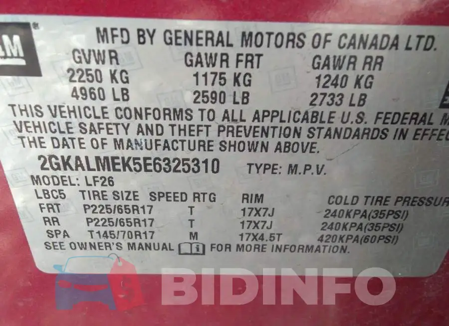 2GKALMEK5E6325310 Photo# 9