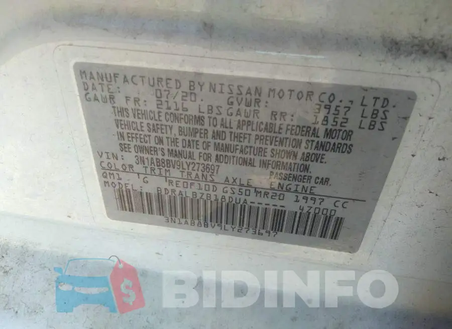 3N1AB8BV9LY273697 Photo# 9