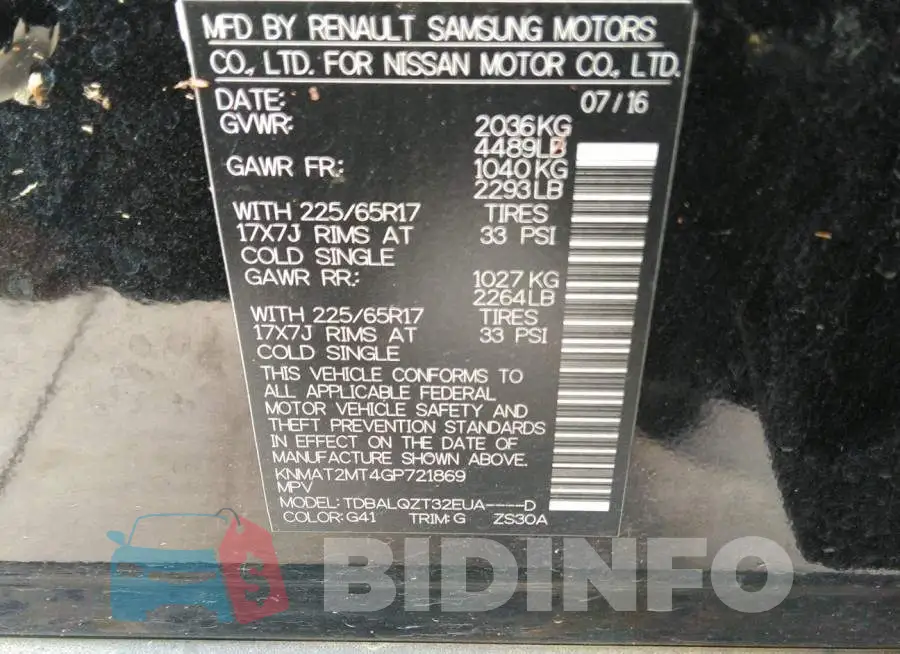 KNMAT2MT4GP721869 Photo# 9