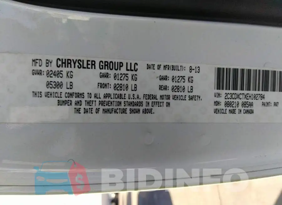 2C3CDXCTXEH102784 Photo# 9