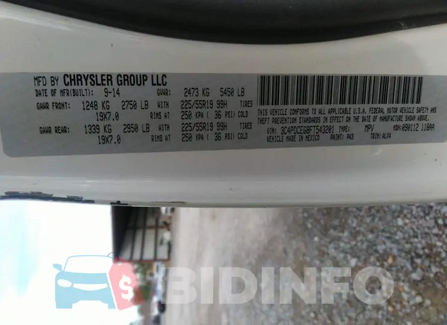 3C4PDCEG8FT543201 Photo# 9