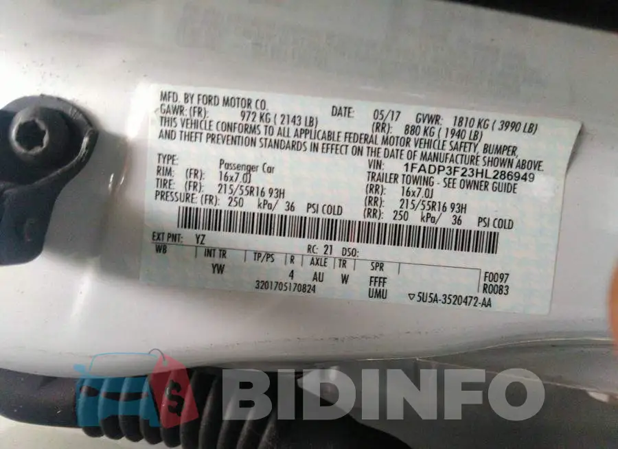 1FADP3F23HL286949 Photo# 9