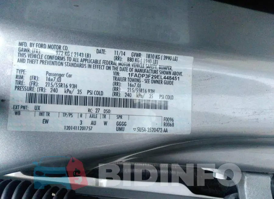 1FADP3F29EL448451 Photo# 9