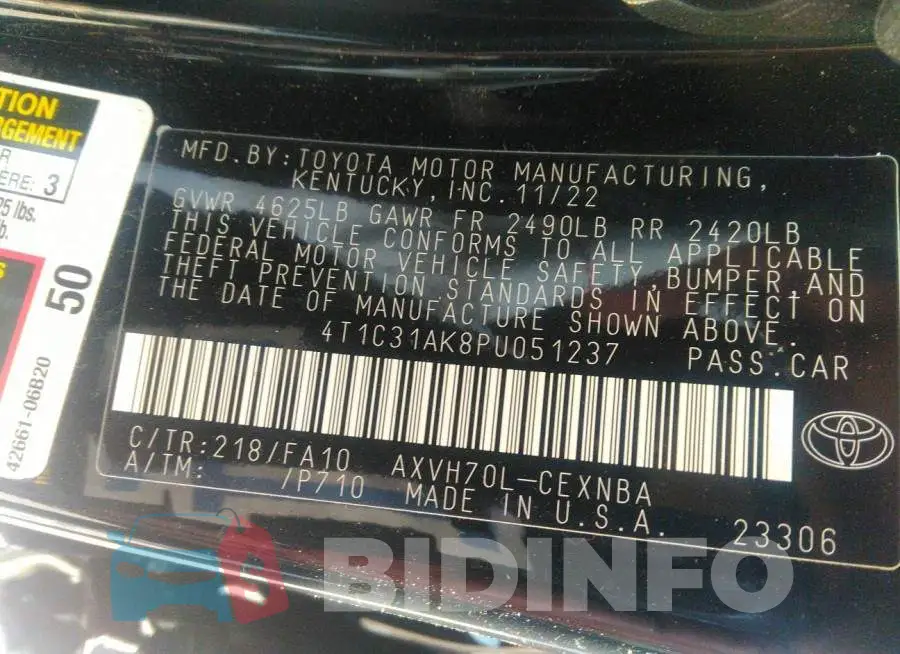 4T1C31AK8PU051237 Photo# 9