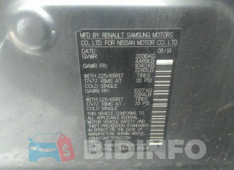 KNMAT2MT7FP500216 Photo# 9
