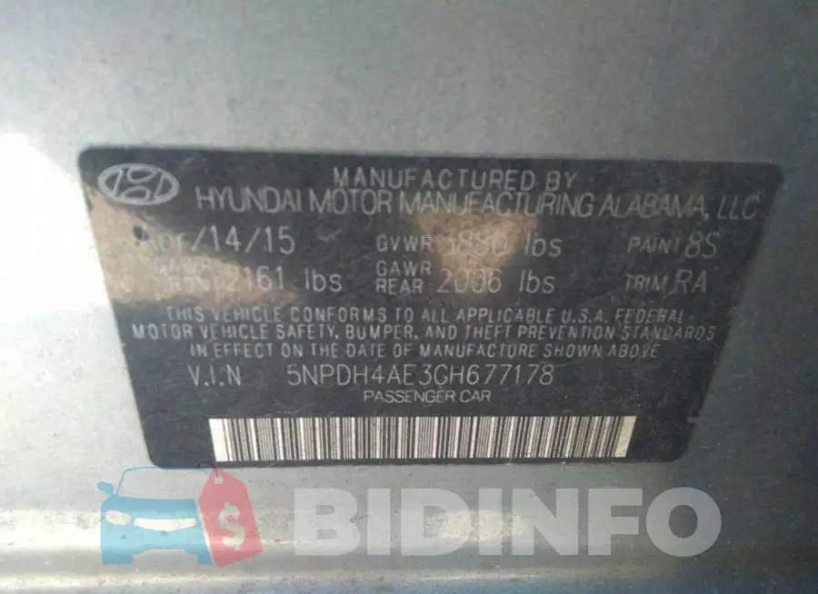 5NPDH4AE3GH677178 Photo# 9