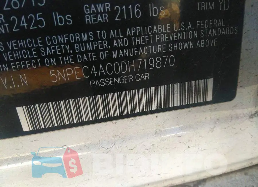 5NPEC4AC0DH719870 Photo# 9