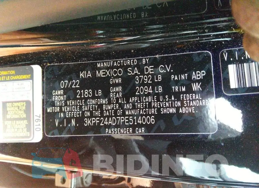 3KPF24AD7PE514006 Photo# 9