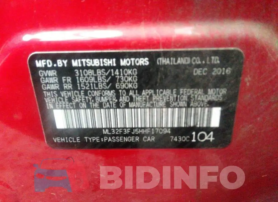 ML32F3FJ5HHF17094 Photo# 9