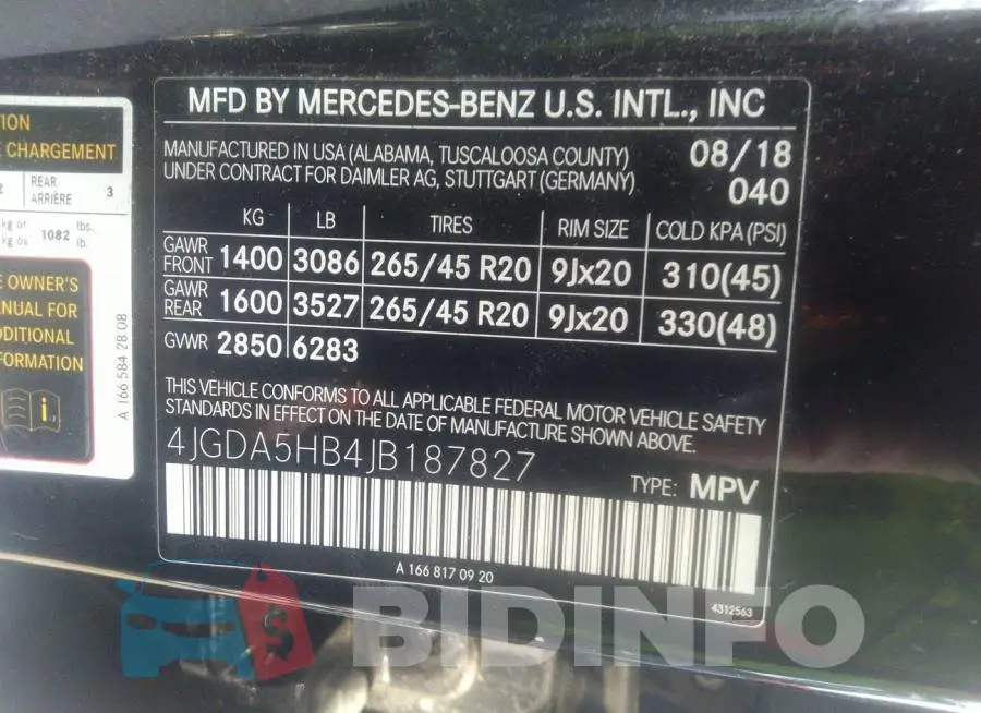 4JGDA5HB4JB187827 Photo# 9