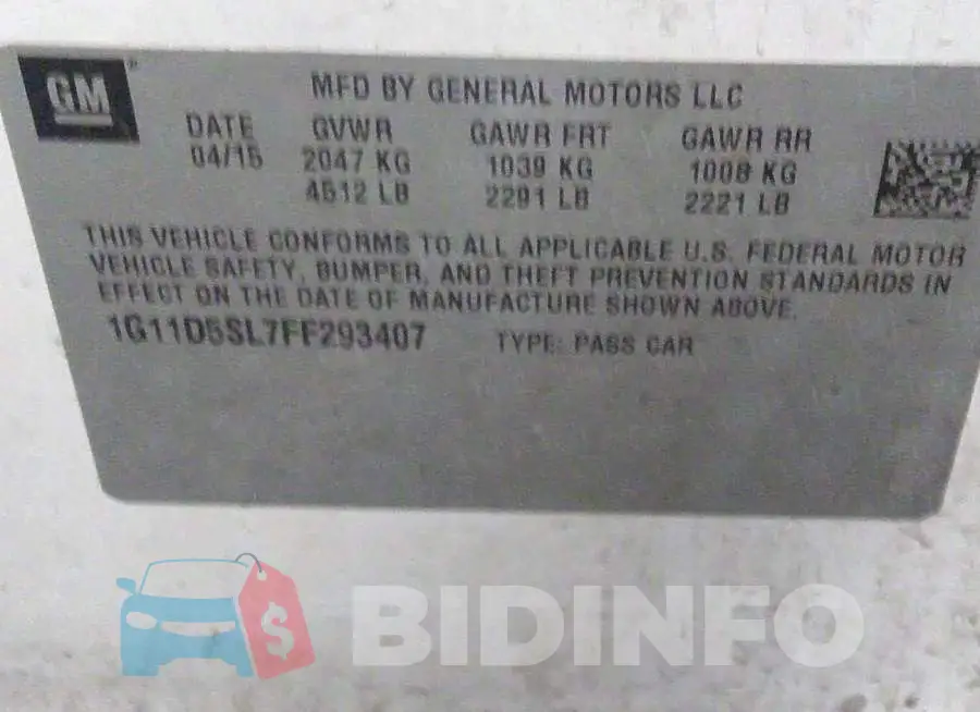 1G11D5SL7FF293407 Photo# 9