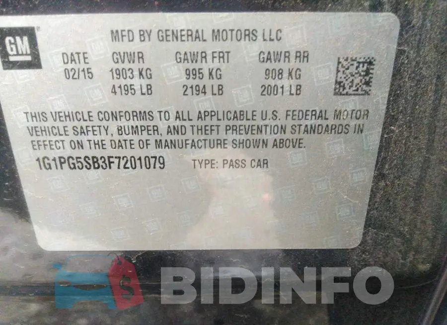 1G1PG5SB3F7201079 Photo# 9
