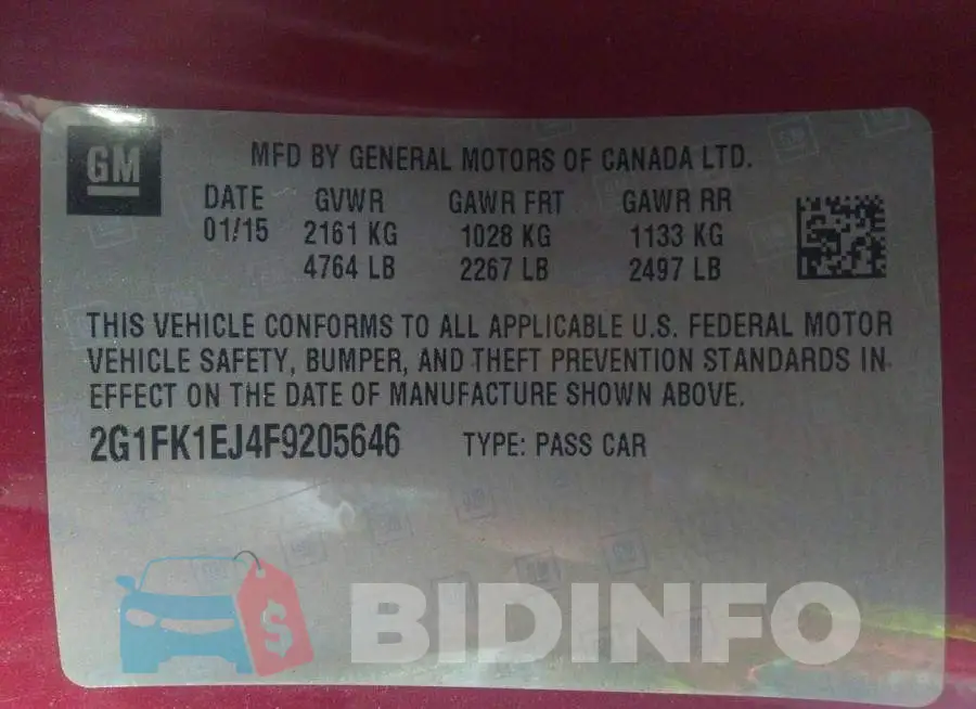 2G1FK1EJ4F9205646 Photo# 9