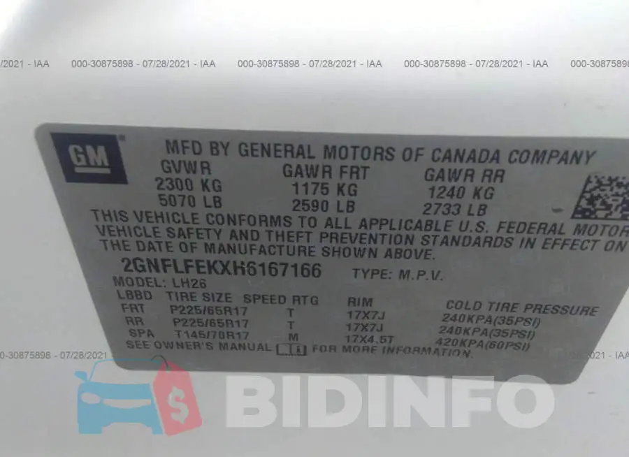 2GNFLFEKXH6167166 Photo# 9