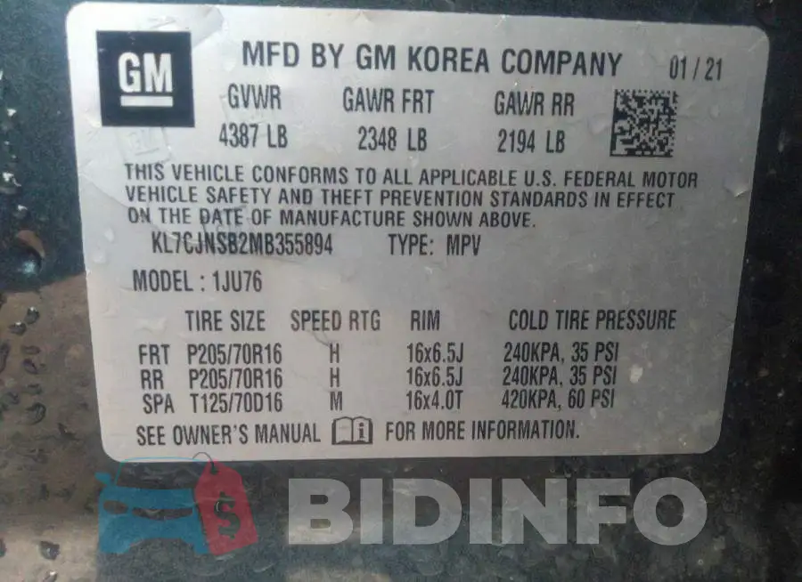 KL7CJNSB2MB355894 Photo# 9