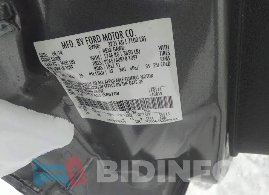 1FTFX1CFXEFB56708 Photo# 9