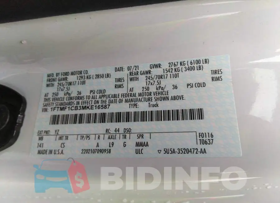 1FTMF1CB3MKE16587 Photo# 9