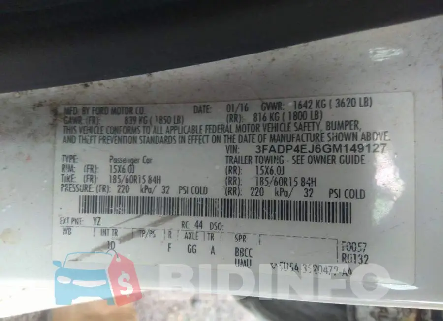 3FADP4EJ6GM149127 Photo# 9